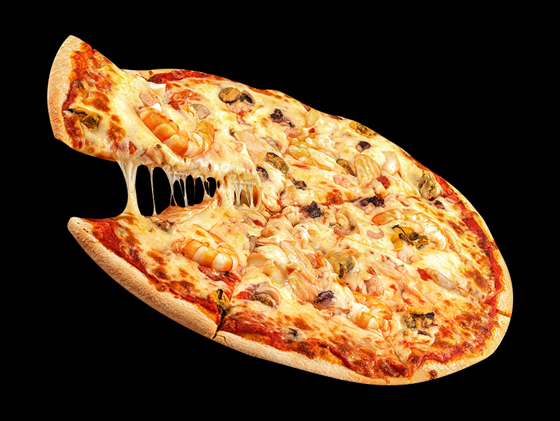 grande pizza aux crevettes