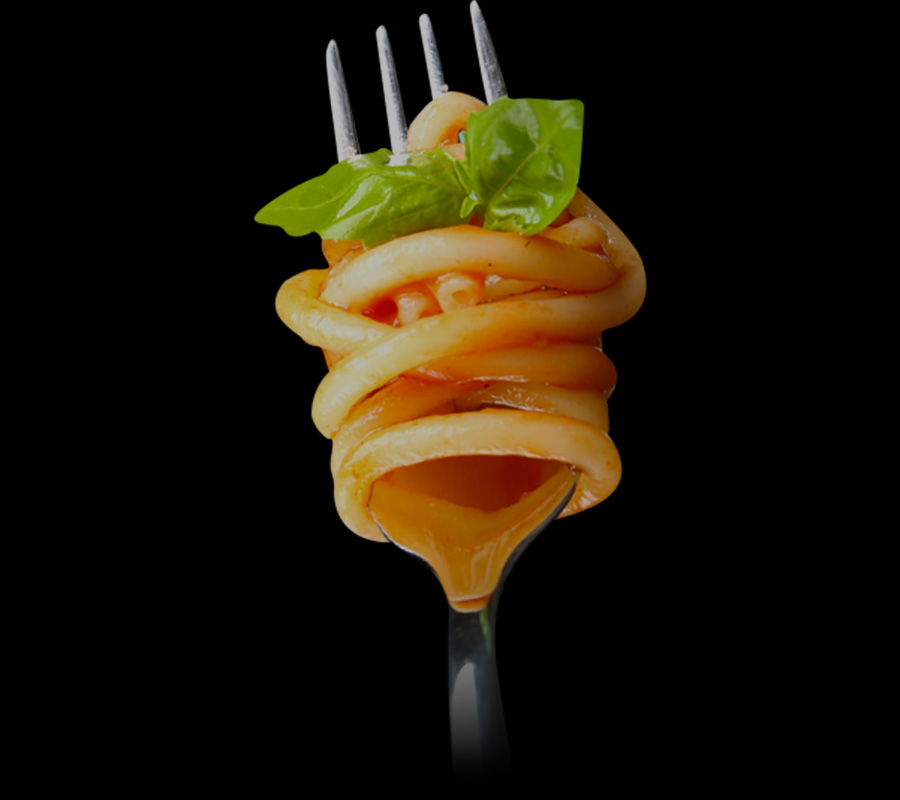 spaghettis enroulés sur fourchette