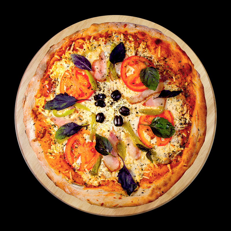 pizza vue du dessus